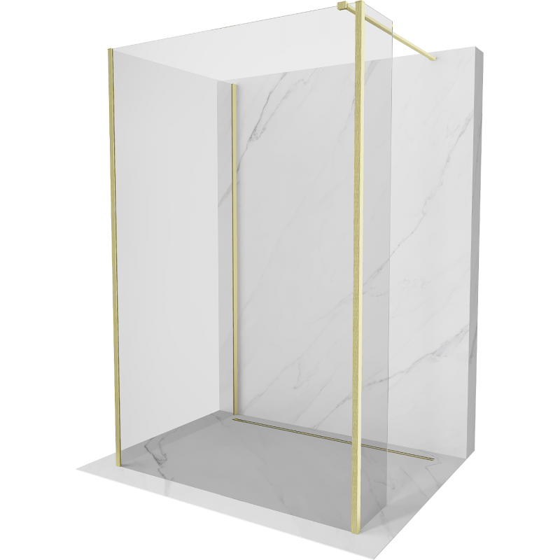 Mexen Kioto sprchová zástena Walk-in 140 x 110 x 30 cm, transparentná, zlatá brúsená - 800-140-110-221-55-00-030