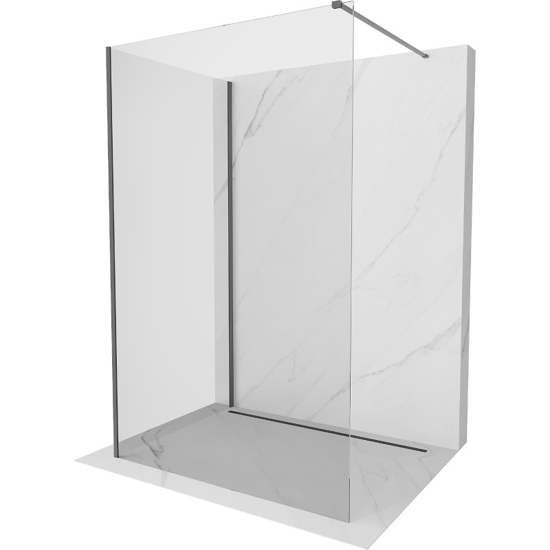 Mexen Kioto sprchová stena Walk-in 100 x 75 cm, transparentná, tmavý kov - 800-100-212-95-00-075