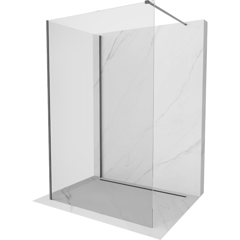 Mexen Kioto sprchová stěna Walk-in 110 x 80 cm, transparentní, gun metal - 800-110-212-95-00-080