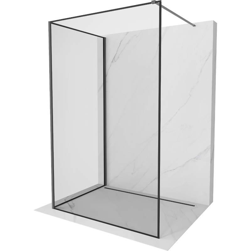 Mexen Kioto sprchová stena Walk-in 110 x 110 cm, čierny vzor, gun metal - 800-110-212-95-70-110