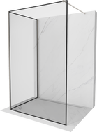 Mexen Kioto sprchový panel Walk-in 100 x 90 cm, čierny vzor, brúsený nikel - 800-100-212-97-70-090