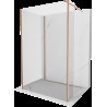 Mexen Kioto vaňová zástena Walk-in 110 x 70 x 30 cm, transparentná, brúsená meď - 800-110-070-221-65-00-030