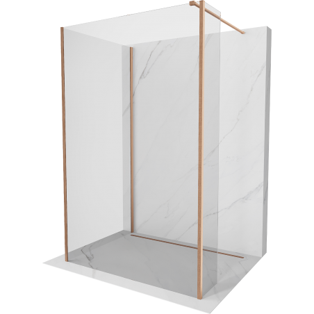 Mexen Kioto sprchová zástena Walk-in 90 x 80 x 30 cm, transparentná, brúsená mosadz - 800-090-080-221-65-00-030