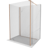 Mexen Kioto sprchová zástena Walk-in 90 x 80 x 30 cm, transparentná, brúsená mosadz - 800-090-080-221-65-00-030