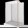 Mexen Kioto sprchová stěna Walk-in 130 x 105 x 30 cm, transparentní, kartáčovaná měď - 800-130-105-221-65-00-030