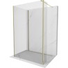 Mexen Kioto sprchová stena Walk-in 135 x 70 x 30 cm, transparentná, zlatá - 800-135-070-221-50-00-030