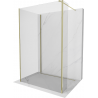 Mexen Kioto sprchová stěna Walk-in 90 x 80 x 30 cm, transparentná, zlatá - 800-090-080-221-50-00-030