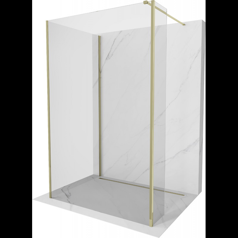 Mexen Kioto sprchový panel Walk-in 135 x 80 x 30 cm, transparentný, zlatý - 800-135-080-221-50-00-030