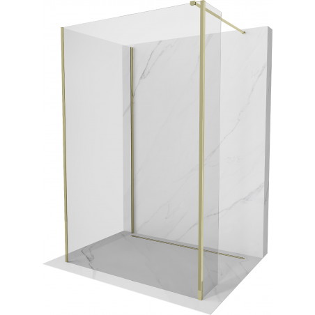 Mexen Kioto sprchová stena Walk-in 140 x 90 x 30 cm, transparentná, zlatá - 800-140-090-221-50-00-030