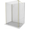 Mexen Kioto sprchová stena Walk-in 140 x 95 x 30 cm, transparentná, zlatá - 800-140-095-221-50-00-030