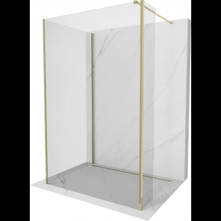 Mexen Kioto sprchová stěna Walk-in 130 x 85 x 40 cm, transparentná, zlatá - 800-130-085-221-50-00-040