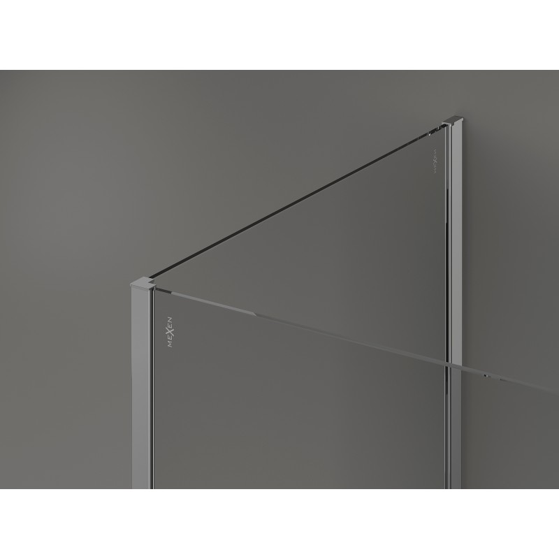 Mexen Kioto sprchová stena Walk-in 130 x 90 x 40 cm, čierny rám, chróm - 800-130-090-221-01-70-040