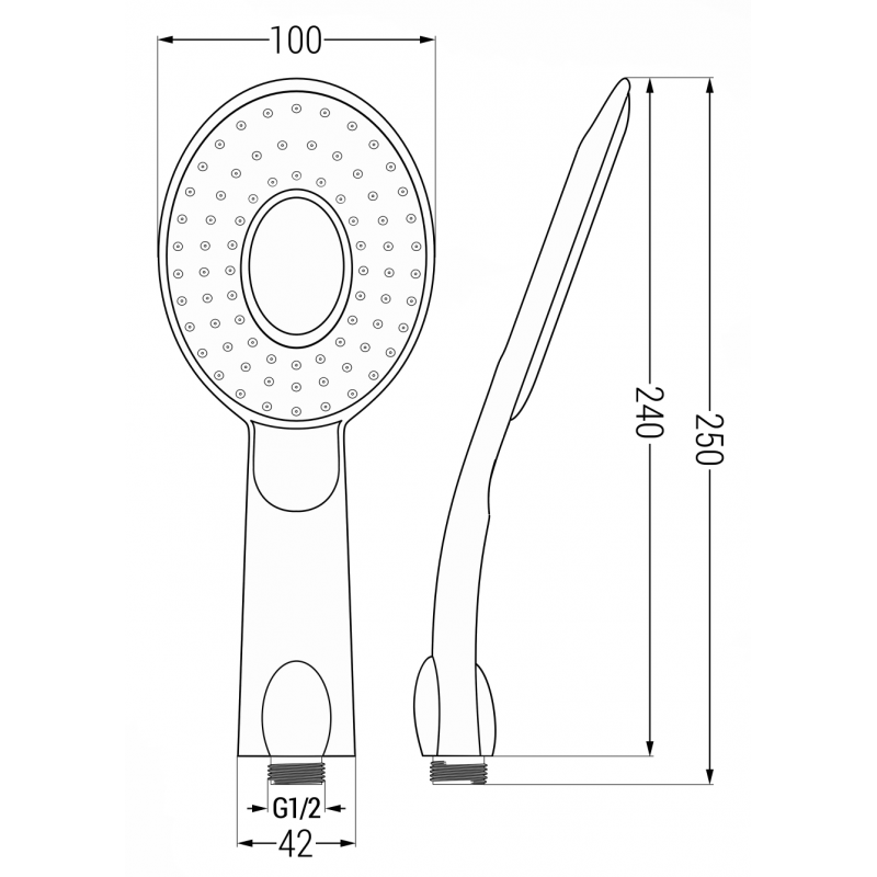 Mexen R-73 sprchová ružica 1-funkčná, chróm/biela - 79573-02
