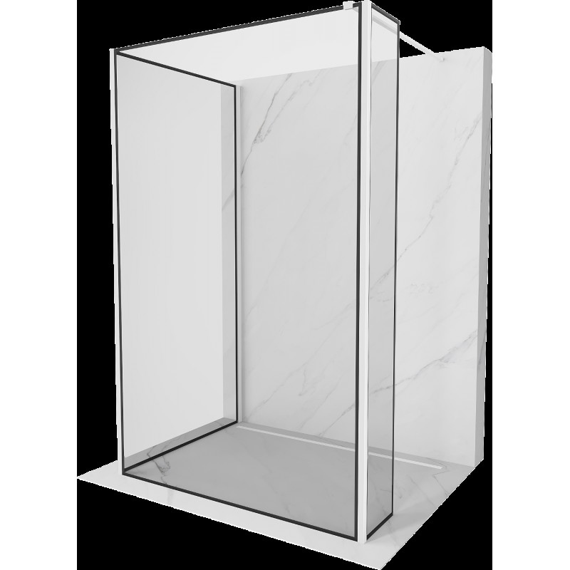 Mexen Kioto sprchová stěna Walk-in 90 x 90 x 30 cm, černý vzor, bílá - 800-090-090-221-20-70-030