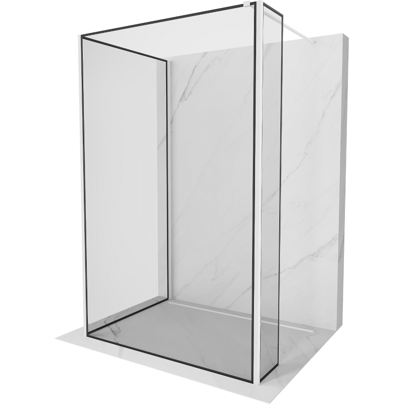 Mexen Kioto sprchová stěna Walk-in 110 x 70 x 40 cm, černý vzor, bílá - 800-110-070-221-20-70-040