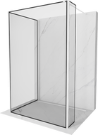 Mexen Kioto sprchová stěna Walk-in 140 x 110 x 40 cm, černý vzor, bílá - 800-140-110-221-20-70-040
