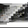 Mexen Kioto sprchová stěna Walk-in 140 x 80 x 40 cm, černý vzor, zlatý - 800-140-080-221-50-70-040