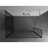 Mexen Kioto sprchová stena Walk-in 120 x 90 x 40 cm, čierny vzor, zlatý - 800-120-090-221-50-70-040