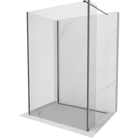 Mexen Kioto sprchová stena Walk-in 90 x 80 x 30 cm, transparentná, nerezová gun gray - 800-090-080-221-66-00-030