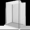 Mexen Kioto sprchová stena Walk-in 100 x 85 x 30 cm, transparentná, brúsená gun gray - 800-100-085-221-66-00-030