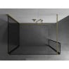 Mexen Kioto sprchová stěna Walk-in 110 x 100 x 40 cm, černý vzor, zlatá kartáčovaná - 800-110-100-221-55-70-040