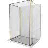 Mexen Kioto sprchová stena Walk-in 140 x 110 x 40 cm, čierny vzor, zlatá brúsená - 800-140-110-221-55-70-040