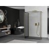 Mexen Kioto sprchová stena Walk-in 140 x 120 x 40 cm, čierny vzor, zlatá brúsená - 800-140-120-221-55-70-040