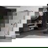 Mexen Kioto zástena sprchová Walk-in 110 x 70 x 40 cm, čierny vzor, ružové zlato - 800-110-070-221-60-70-040