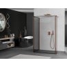 Mexen Kioto sprchová stena Walk-in 140 x 110 x 40 cm, čierny vzor, ružové zlato - 800-140-110-221-60-70-040