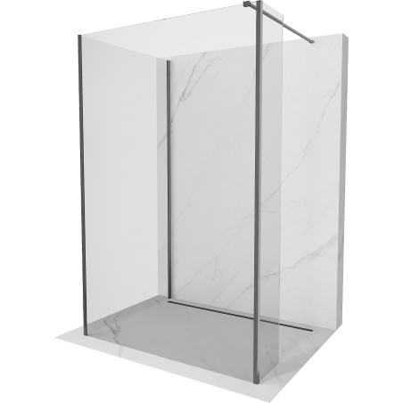 Mexen Kioto sprchová stena Walk-in 100 x 100 x 40 cm, transparentná, brúsená zbraňovo sivá - 800-100-100-221-66-00-040