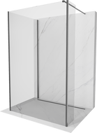 Mexen Kioto sprchová stena Walk-in 100 x 100 x 40 cm, transparentná, brúsená zbraňovo sivá - 800-100-100-221-66-00-040