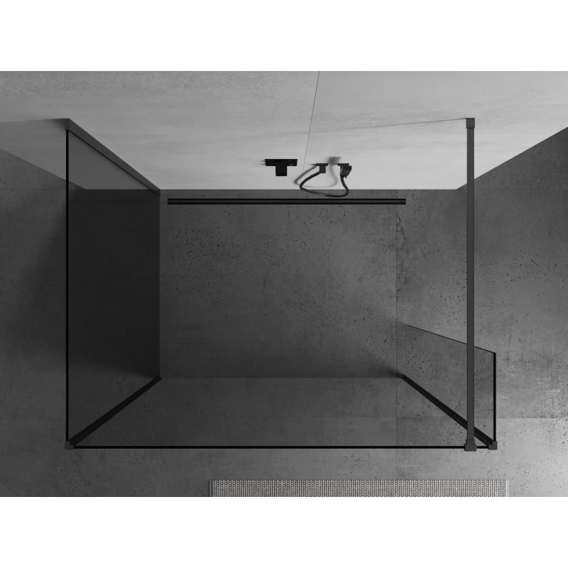 Mexen Kioto sprchová stena Walk-in 100 x 100 x 40 cm, transparentná, brúsená zbraňovo sivá - 800-100-100-221-66-00-040
