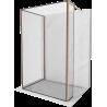 Mexen Kioto sprchová stena Walk-in 120 x 80 x 30 cm, čierny vzor, mosadz brúsená - 800-120-080-221-65-70-030