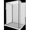 Mexen Kioto sprchová zástena Walk-in 90 x 90 x 30 cm, čierny vzor, gun gray brúsený - 800-090-090-221-66-70-030