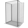 Mexen Kioto sprchová stena Walk-in 130 x 90 x 30 cm, čierny vzor, gun gray brúsený - 800-130-090-221-66-70-030