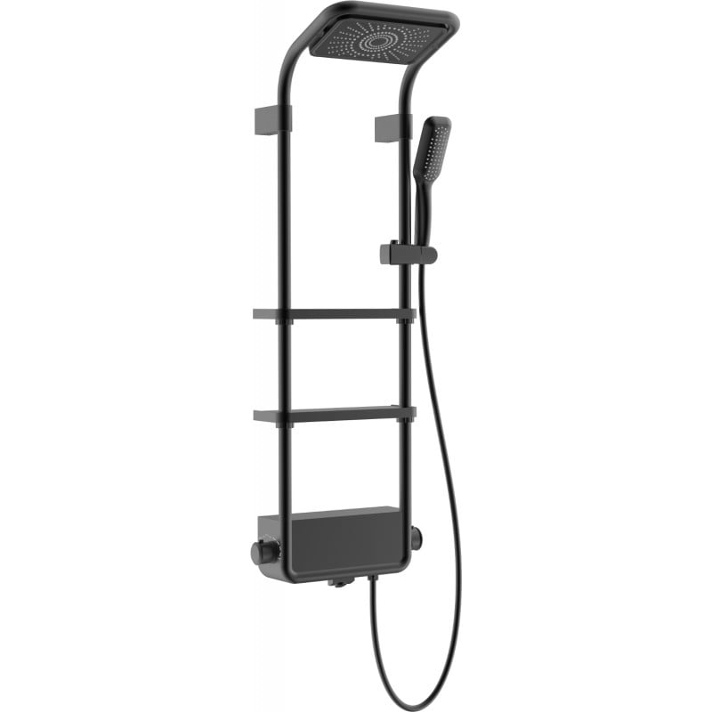 Mexen Dazz nadomietková sprchová sada s dažďovou sprchou a batériou, čierna- 78107-70