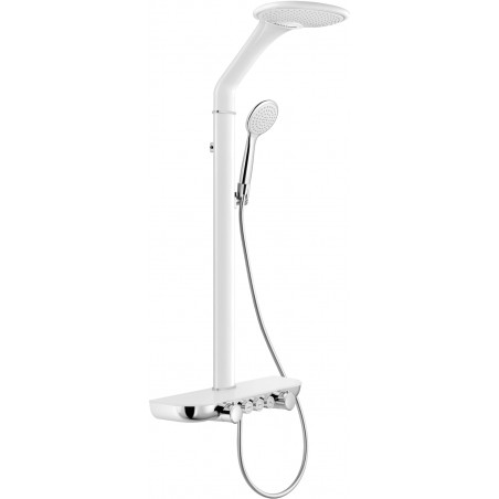 Mexen Bolt povrchová sprchová súprava s dažďovou sprchou a batériou, biela/chrom - 78108-20