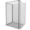 Mexen Kioto sprchová stena Walk-in 140 x 100 x 40 cm, čierny rám, gun gray kartáčovaný - 800-140-100-221-66-70-040