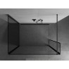 Mexen Kioto sprchová stena Walk-in 140 x 100 x 40 cm, čierny rám, gun gray kartáčovaný - 800-140-100-221-66-70-040