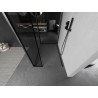 Mexen Kioto sprchová stena Walk-in 140 x 100 x 40 cm, čierny rám, gun gray kartáčovaný - 800-140-100-221-66-70-040