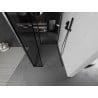 Mexen Kioto sprchová stena Walk-in 140 x 120 x 40 cm, čierny vzor, gun gray brúsený - 800-140-120-221-66-70-040