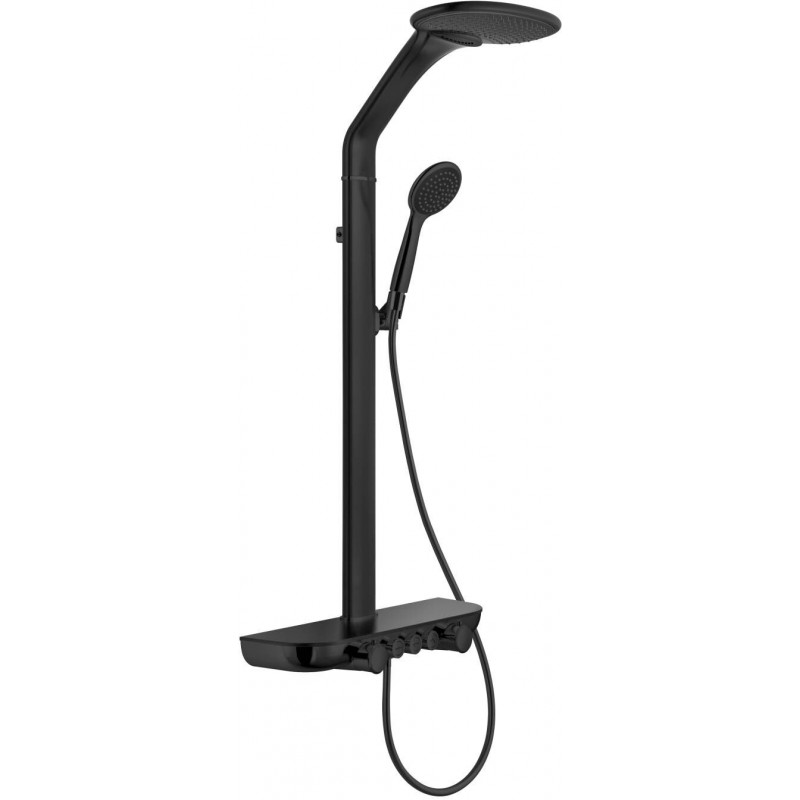 Mexen Bolt povrchová sprchová súprava s dažďovou hlavicou a batériou, čierna - 78108-70
