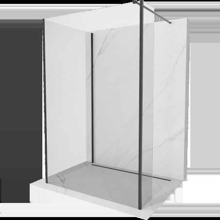 Mexen Kioto sprchová stena Walk-in 130 x 85 x 40 cm, transparentná, čierna - 800-130-085-221-70-00-040