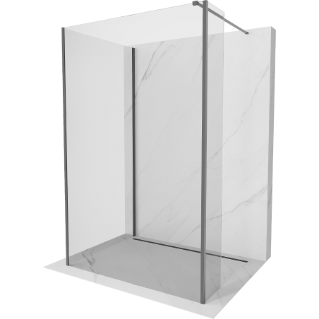 Mexen Kioto sprchová stena Walk-in 140 x 85 x 40 cm, transparentná, gun metal - 800-140-085-221-95-00-040