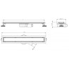 Mexen Flat 360° M33 otočný líniový odtok 70 cm, inox - 1033070-40