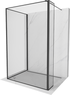 Mexen Kioto sprchová zástěna Walk-in 100 x 80 x 40 cm, černý vzor, černá - 800-100-080-221-70-70-040