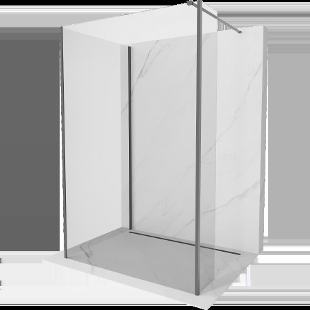 Mexen Kioto sprchová stena Walk-in 140 x 110 x 40 cm, transparentná, gun metal - 800-140-110-221-95-00-040