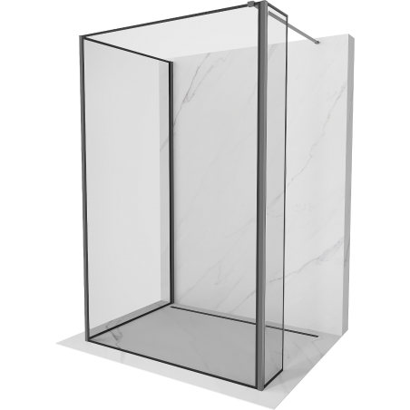Mexen Kioto sprchová stena Walk-in 140 x 70 x 30 cm, čierny vzor, gun metal - 800-140-070-221-95-70-030
