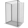 Mexen Kioto sprchová stěna Walk-in 90 x 70 x 40 cm, černý vzor, gun metal - 800-090-070-221-95-70-040