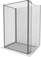 Mexen Kioto sprchová stěna Walk-in 140 x 70 x 40 cm, černý vzor, gun metal - 800-140-070-221-95-70-040